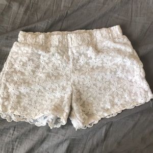 Floral white shorts